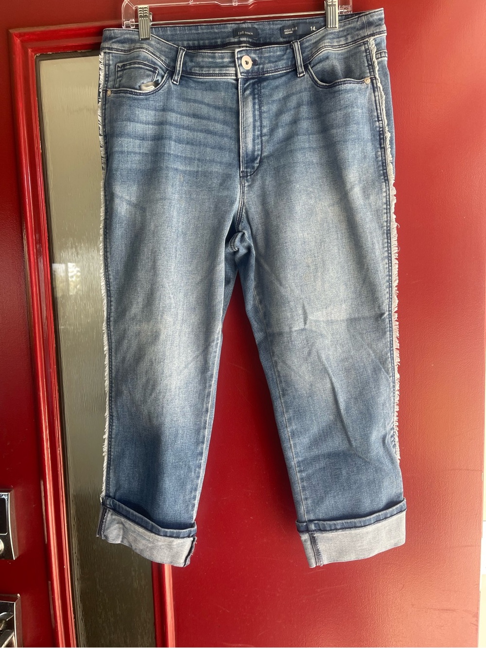 J.Jill denim high-rise cropped cuffed jeans